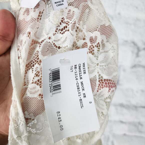 Intermix camille lace bodysuit Sz S mock neck long sleeve Top A18C - Picture 4 of 5